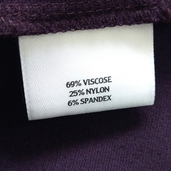 Eileen Fisher Purple Ponte Knit Belted Self Tie Coat Pockets Stretch Classic - Picture 9 of 10